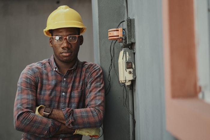 HVAC technician performing maintenance